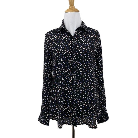 Banana Republic Dillon Classic Fit Shirt Womens XS Extra Small Dot Print Button - Picture 1 of 11